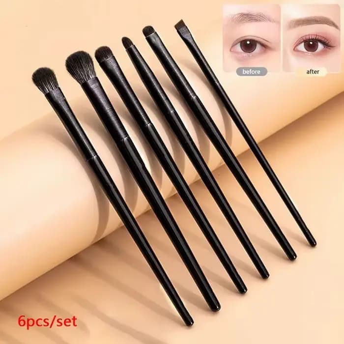 Ensemble de pinceaux de maquillage pour les yeux 6 pièces: pinceau professionnel pour fard à paupières à contour doux