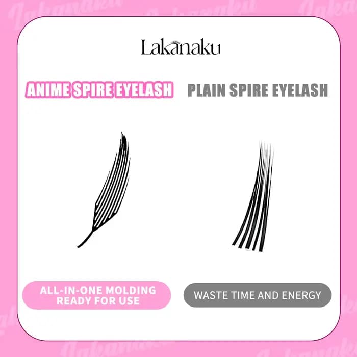 LAKANAKU Manga Anime flèche Extension de cils forme de plume 0.07mm C/D/CC Curl mélange 8-15mm 9-13m