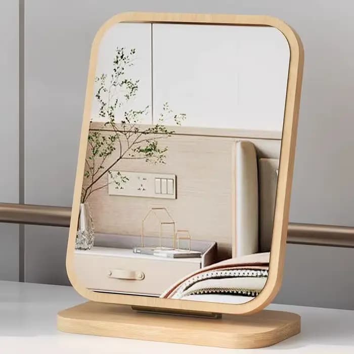 Miroir de maquillage sur pied pour bureau, double face, surface HD, réglage multi-angles, pour usage quotidien et vanité