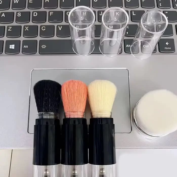 Pinceau à poudre rechargeable pour poudre libre, pinceau de maquillage de voyage, applicateur, pinceaux de maquillage réutilisables pour Contour de Blush en poudre