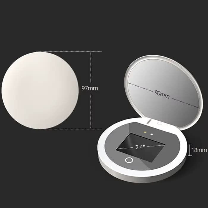 Miroir de maquillage portable intelligent avec lumière LED