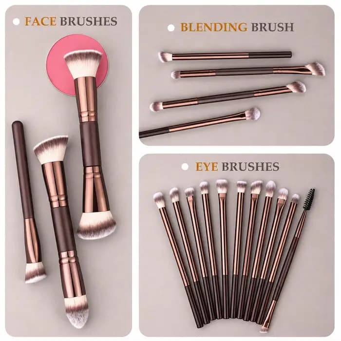 Ensemble de pinceaux de maquillage de voyage avec boîte de rangement