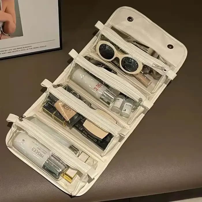 Nouvelle trousse de maquillage grande capacité, détachable et pliable pour femmes, idéale pour le tr