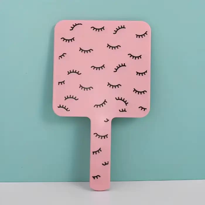 Miroir de maquillage portatif pour Extension de cils, miroir de vanité carré avec poignée en plastiq