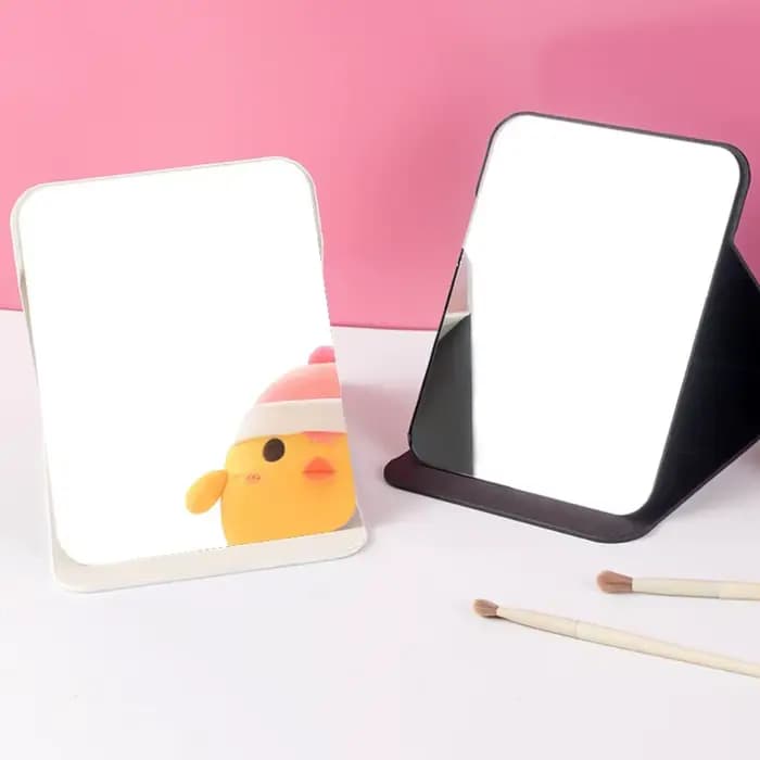 Miroir de maquillage pour le visage en cuir souple