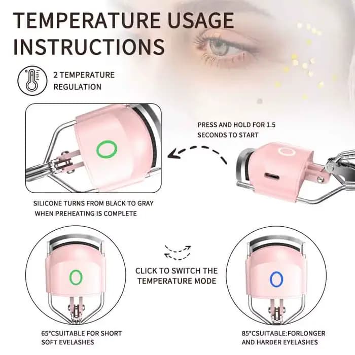 Recourbe-cils chauffant 2-en-1