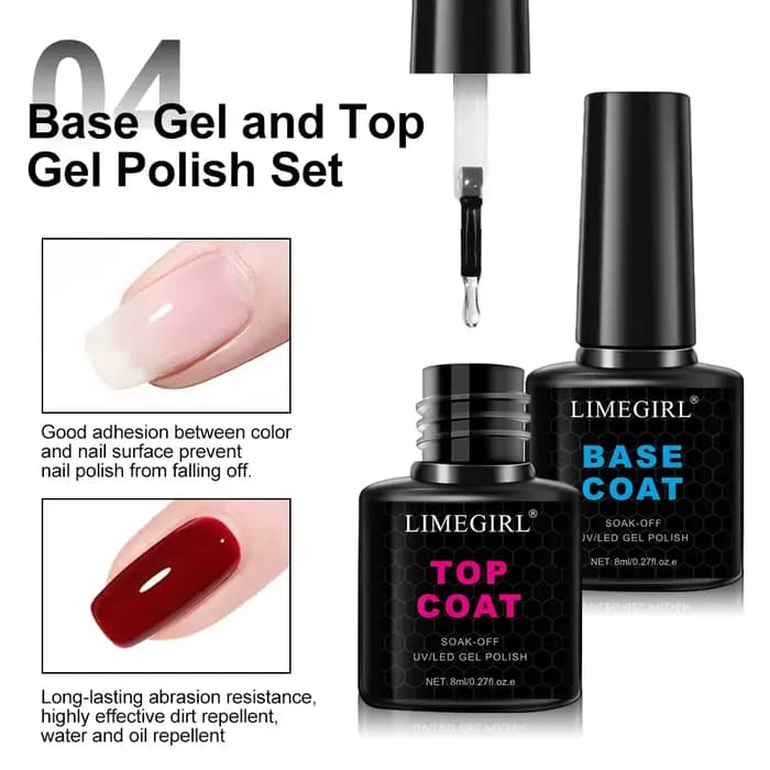 LIMEGIRL 8ml imbiber la couche de Base supérieure mate pour ongles vernis Gel UV Semi Permanent fonctionnel manucure