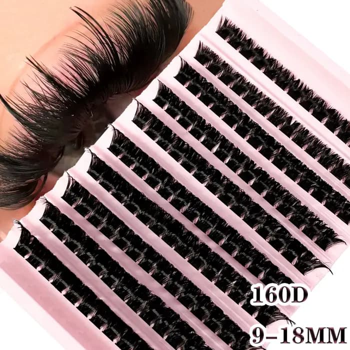 140 paquets de cils en grappe cheveux naturels cils individuels Faux vison bricolage prêt à l'emploi