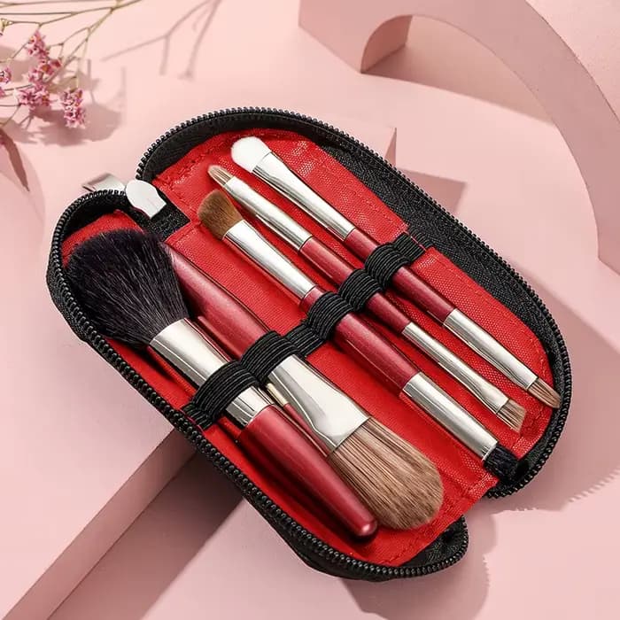 Mini ensemble de pinceaux de maquillage à poils naturels