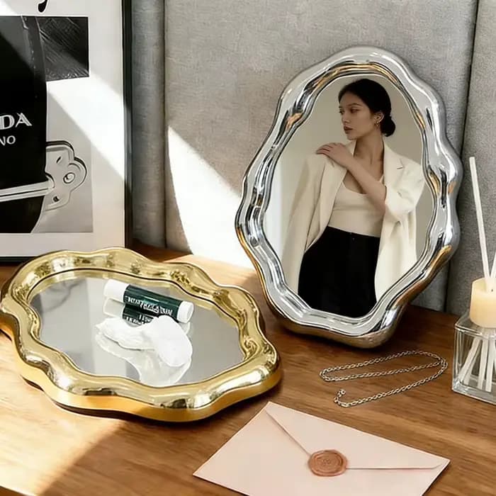 Miroir de maquillage portable créatif et tendance