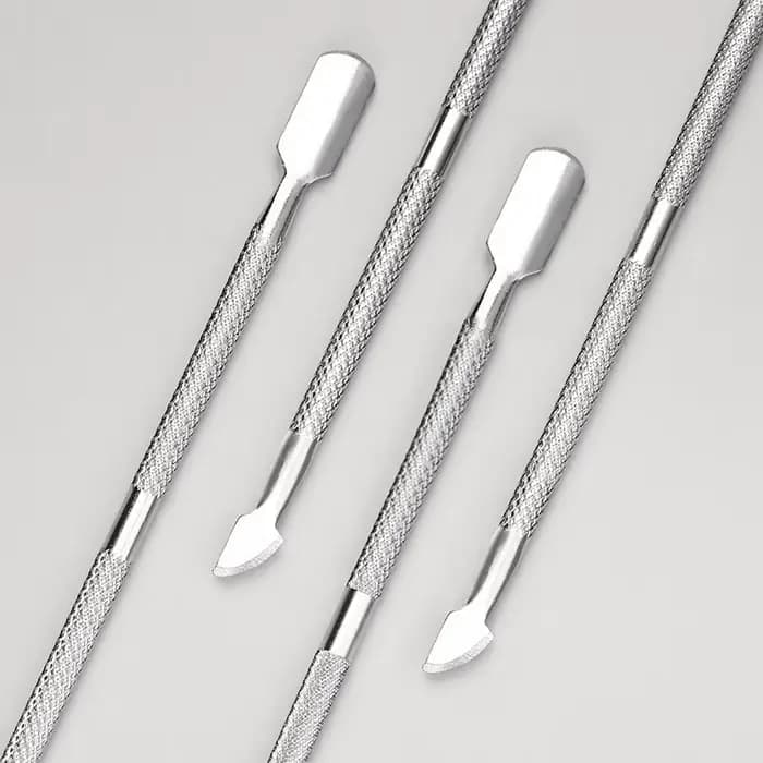 Poussoir à cuticules à Double extrémité en acier inoxydable, dissolvant de peau morte pour pédicure