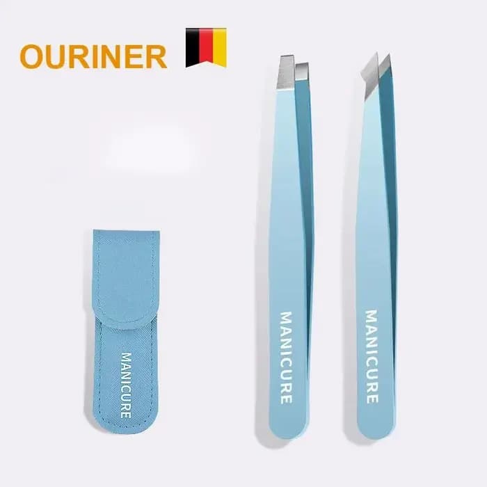 EyeblogugTweezer-Pince à épiler inclinée en acier inoxydable