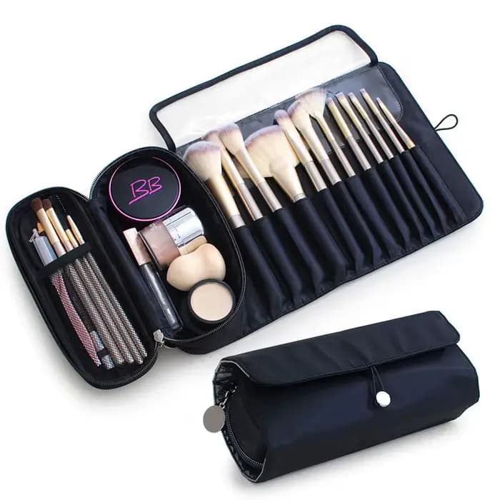 Trousse de maquillage imperméable en nylon pour femme