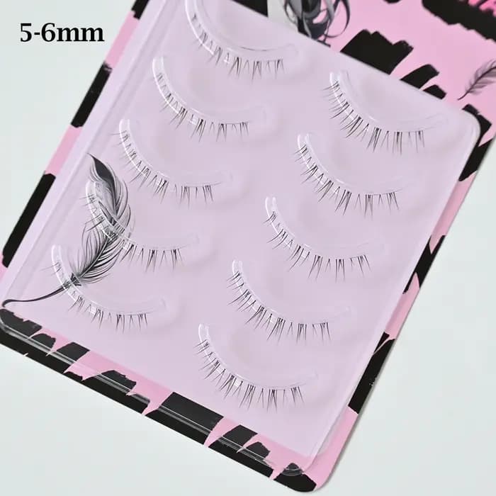 5 paires de faux cils inférieurs à bande transparente