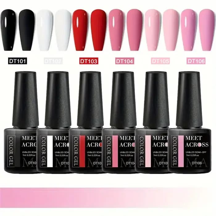 6 pièces Gel vernis à ongles ensemble HEMA gratuit 7ml Semi Permanent tremper UV Gel