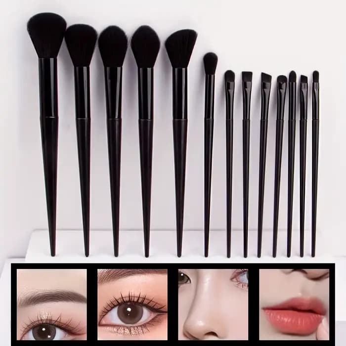 Ensemble de pinceaux de maquillage professionnels 13 pièces avec pochette – poils synthétiques ultra doux