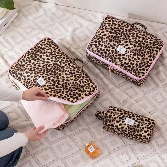Sacs à cosmétiques léopard, trousse de toilette de voyage de grande capacité, trousse de maquillage, sac portable étanche pour voyage d'affaires, organisateur de vêtements