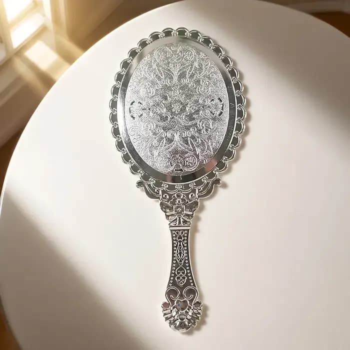 Miroir de Maquillage Portable à Motifs Vintage