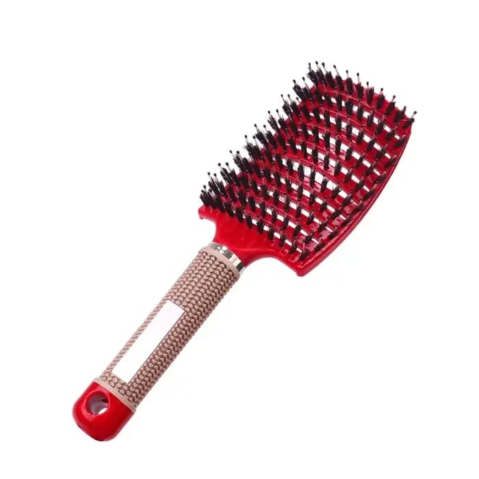 Brosse à cheveux en nylon pour femmes, massage du cuir chevelu, peigne, poils, support, poignées bouclées, angle, salon de coiffure, outils de coiffure