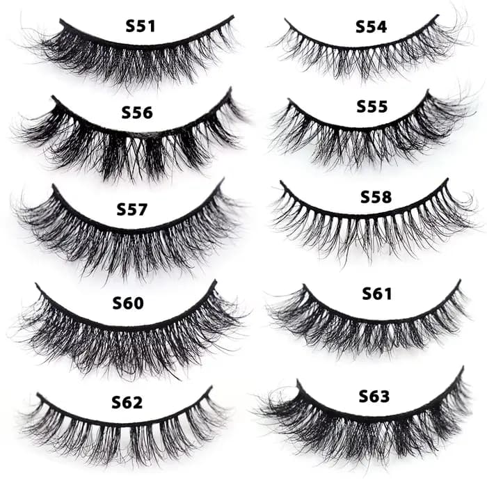 30/60/100 paires de cils de vison sans boîte cils de vison 3D courts faux cils de vison naturel en v