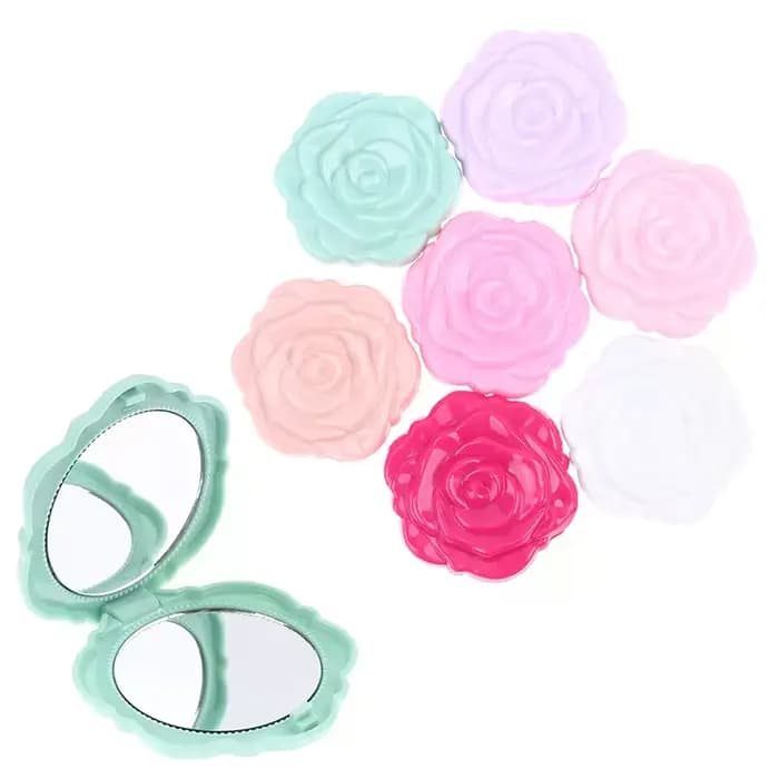 Mini miroir Portable rétro fleur de Rose