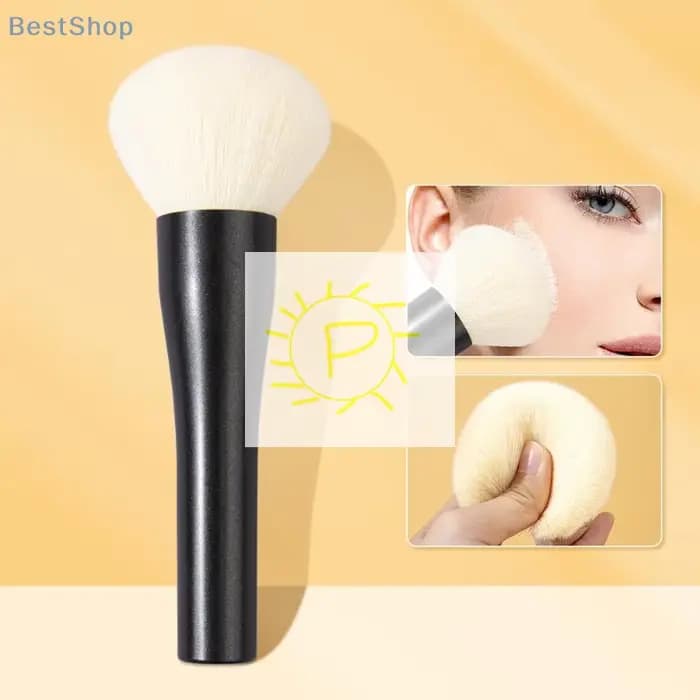 ♥ Grand pinceau de poudre pour le visage moelleux – Pinceaux de maquillage en fibres synthétiques douces pour Blush