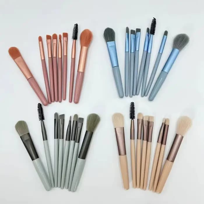 Ensemble de pinceaux à maquillage à poils doux Macaron