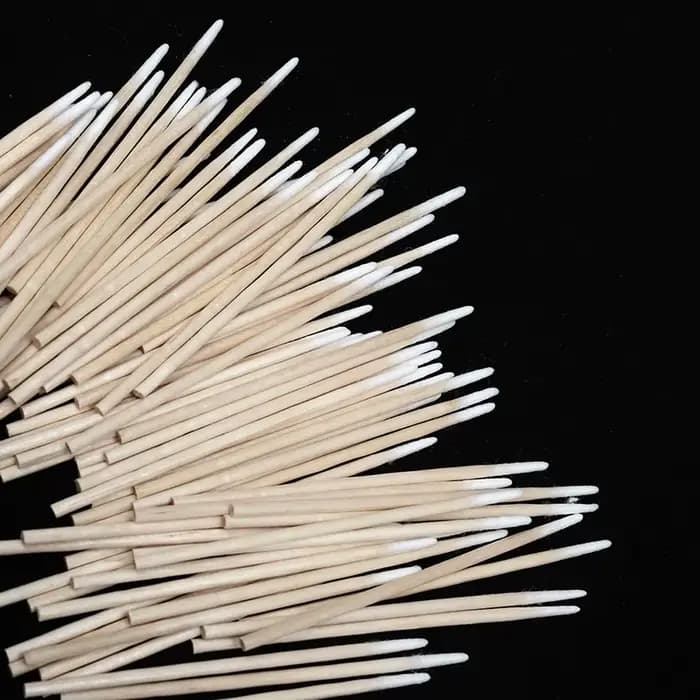 300 pièces ongles bois coton-tige bâtons propres dissolvant de vernis à ongles outils d'art tête de