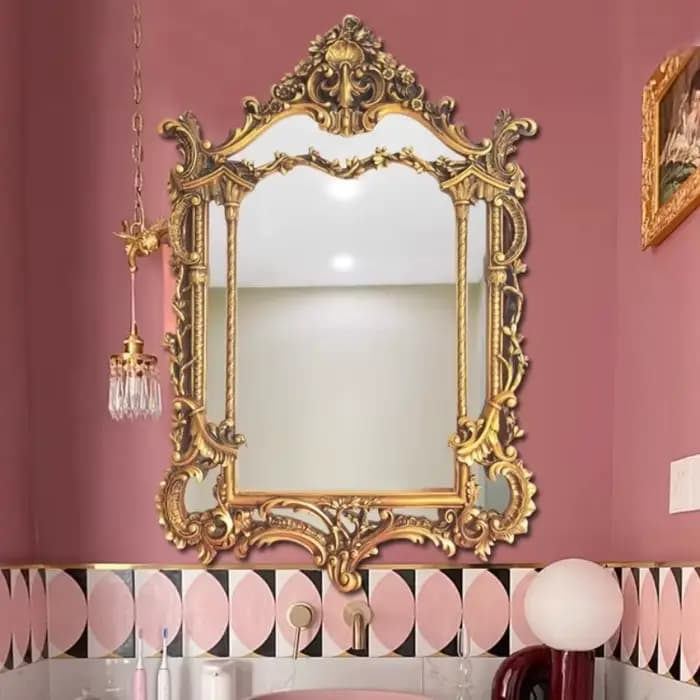 Miroir de maquillage moderne doré