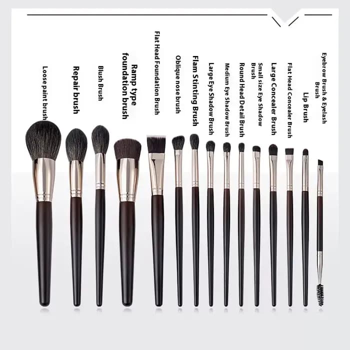 Kit de 15 pinceaux de maquillage haut de gamme