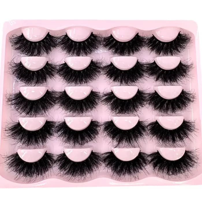 Nouveau 10 paires 3D Faux cils de vison vaporeux moelleux 25MM Faux cils Volume épais dramatique oei