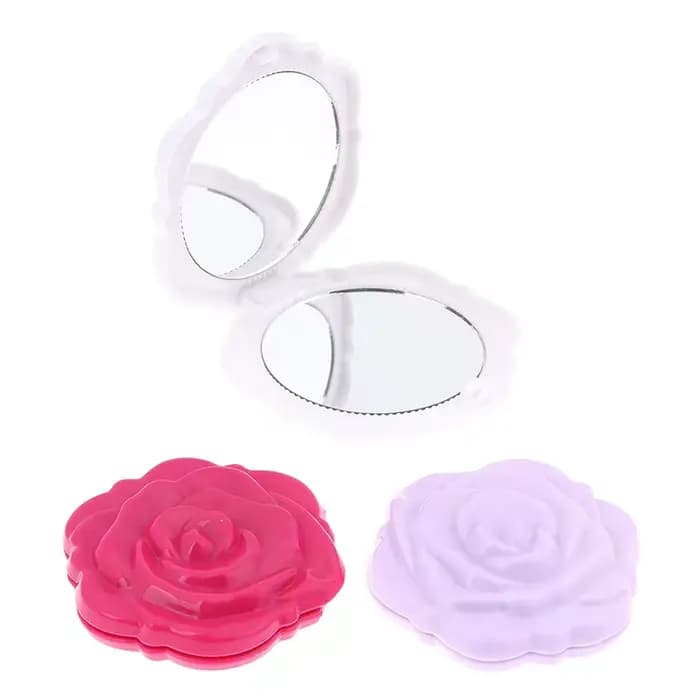Mini miroir Portable rétro fleur de Rose