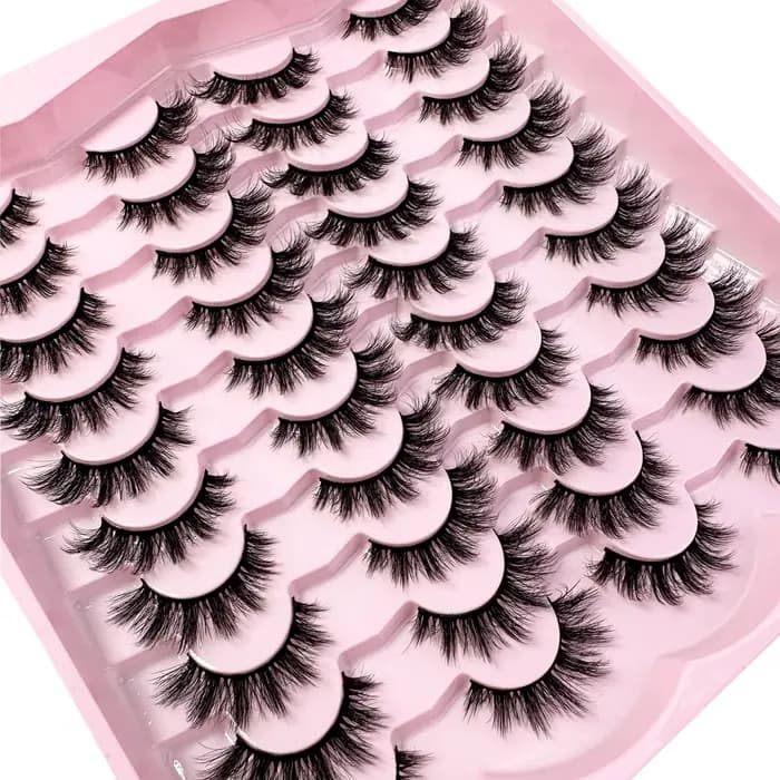 20 paires 5D cils moelleux D Curl cils épais oeil de chat cils doux vaporeux 8D Volume faux cils Ext