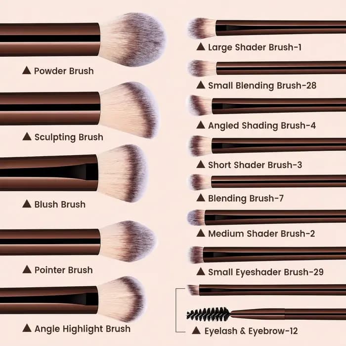 Kits de pinceaux de maquillage avec sac de rangement