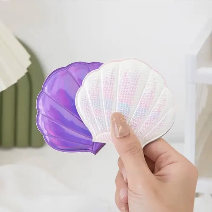 Rêve Laser couleur coquille forme miroir de maquillage 2X grossissant Portable Double face pliant poche Kawaii