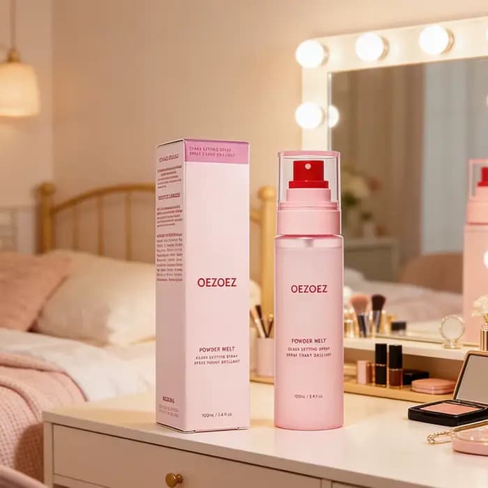 Spray Fixateur de Maquillage Hydratant Fini Léger Effet Rosée Naturelle Brume Fixatrice Longue Tenue pour le Visage