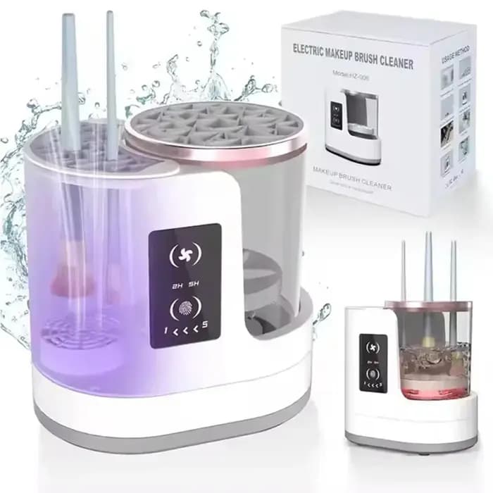 Nettoyeur de pinceaux de maquillage électrique 3 en 1 avec sécheuse