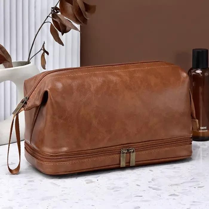 Trousse de toilette en cuir pour hommes et femmes, Kit Dopp, trousse de toilette suspendue pour homm
