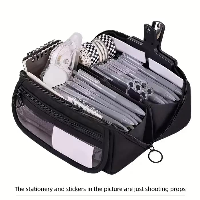 Trousse à crayons grande capacité - Organiseur de bureau multi-compartiments pour fournitures scolaires