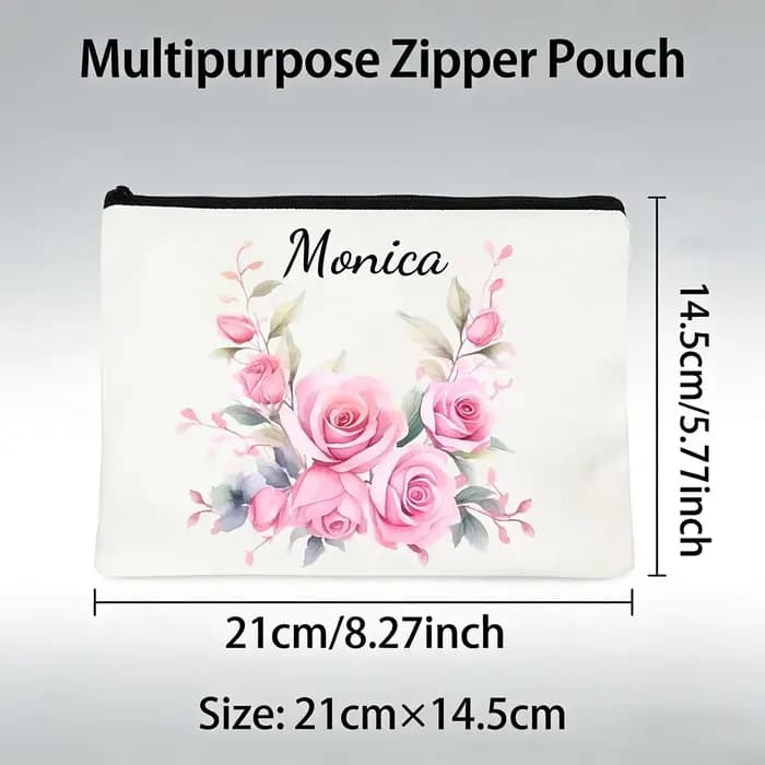 Pochette à maquillage personnalisée avec nom - Tendresse exclusive cachée dans chaque détail. Sac