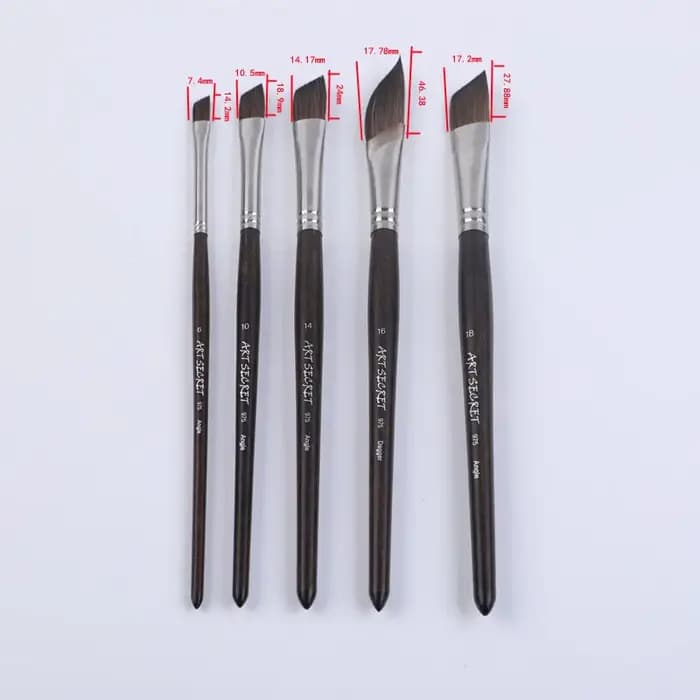 Artsecret 975 ANGLE acrylique aquarelle peinture brosse écureuil cheveux mélange carbonisé bambou tige papeterie dessiner Art-outil fournitures