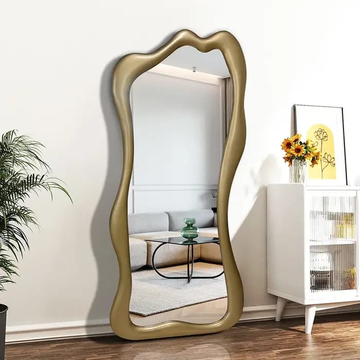 Miroir de maquillage esthétique Design Art nordique noir