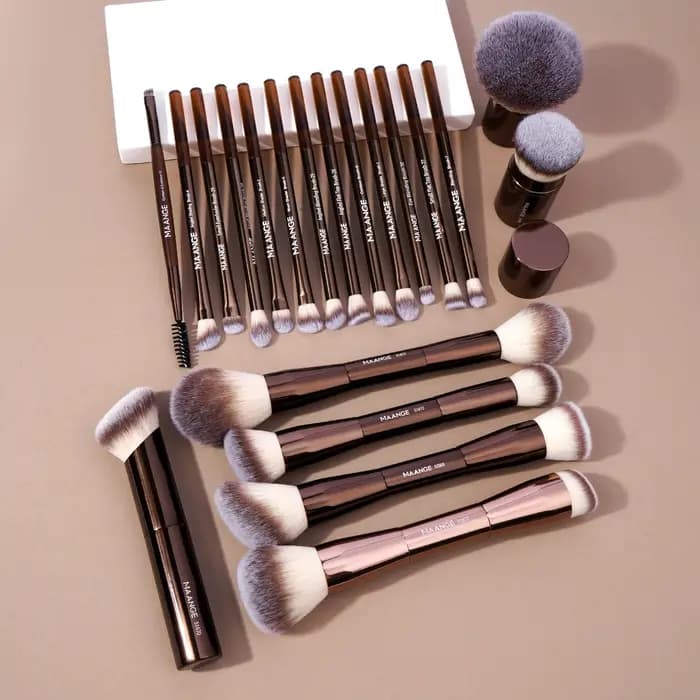 MAANGE 20 pièces/ensemble pinceaux de maquillage professionnels Double extrémité fond de teint correcteurs Blush ombres