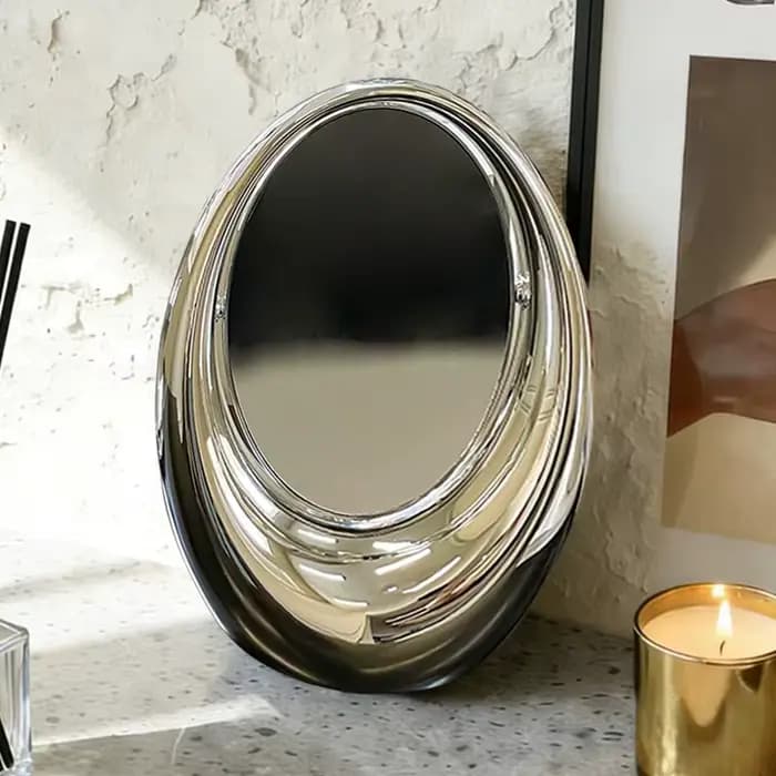 Miroir de Maquillage Rotatif Double Face Style Luxe
