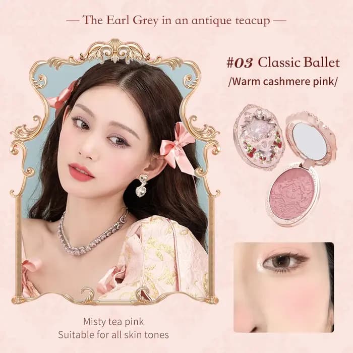 Flower Knows Strawberry Rococo Series Blush en relief 5g Blush en poudre