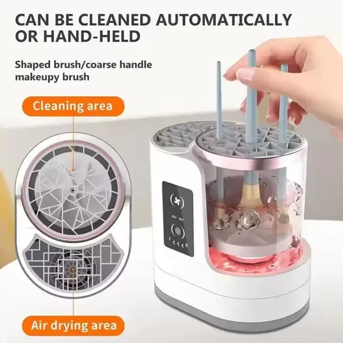 Nettoyeur de pinceaux de maquillage électrique 3 en 1 avec sécheuse