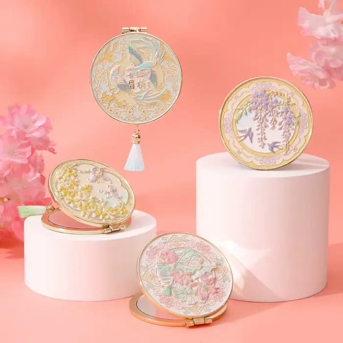 Miroir de maquillage en métal artisanal de Style chinois