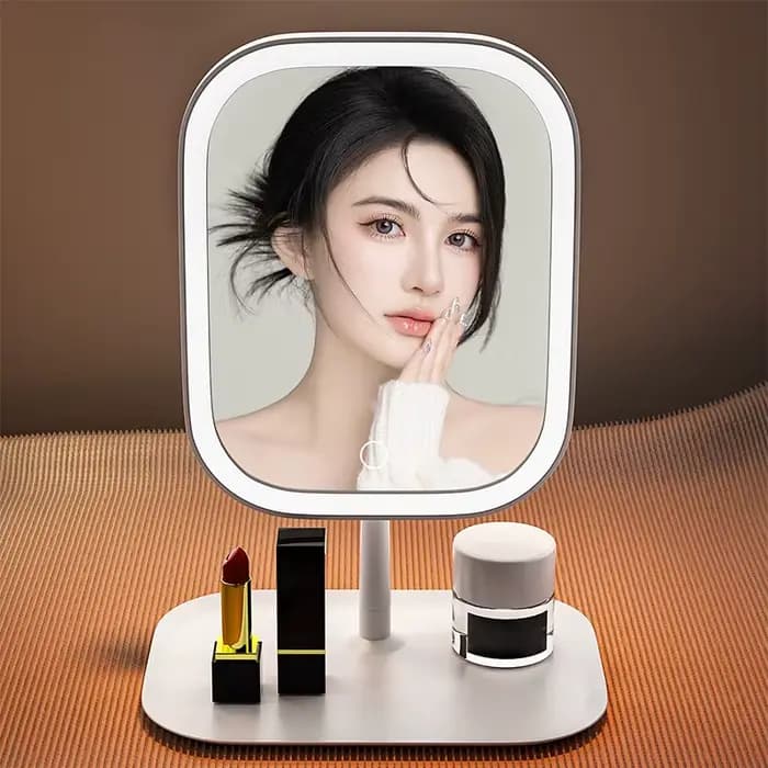 Miroir de maquillage pliant avec lumière LED