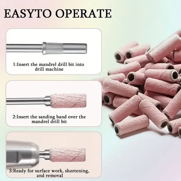 Bandes de ponçage professionnelles pour perceuse à ongles, 100 pièces, forets à ongles non parfumés