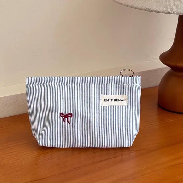 Petite trousse de toilette à nœud papillon de grande capacité, sac de rangement cosmétique portable